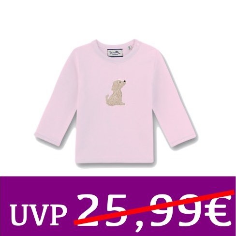 Langarm Mädchen-Sweatshirt rosa mit Hund Sanetta Fiftyseven