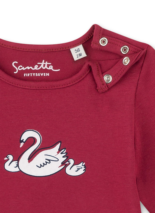 Langarm-Shirt Beautiful Swan dunkelrot Sanetta Fiftyseven