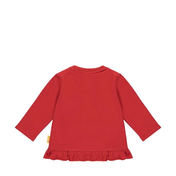 Sweatshirt mit Teddybärmotiv und Volantabschluss rot Steiff