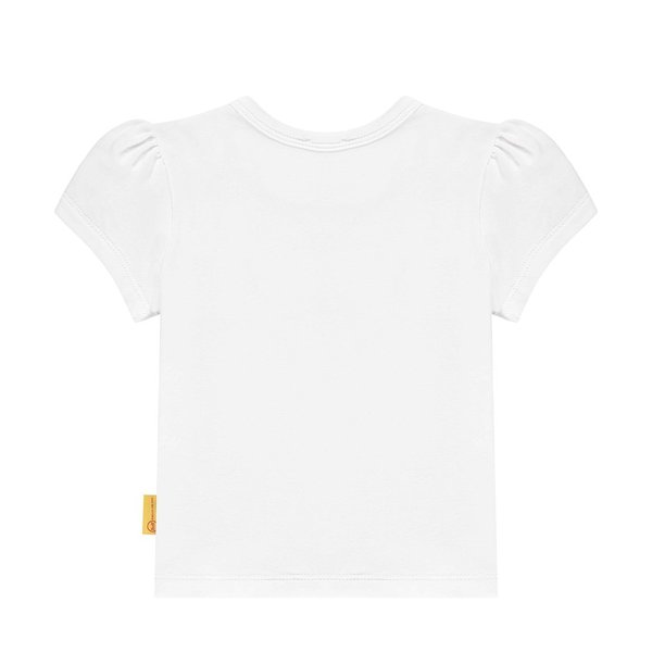 Mädchen T-Shirt mit gerafften Ärmelchen weiß Steiff