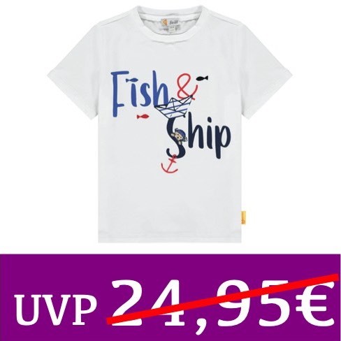 T-Shirt Fish & Ship weiß Steiff