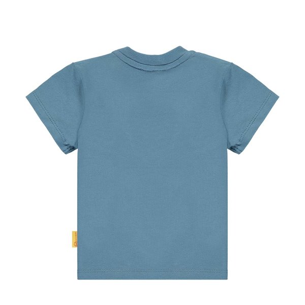 T-Shirt Basic mit großem Teddybärmotiv blau Steiff