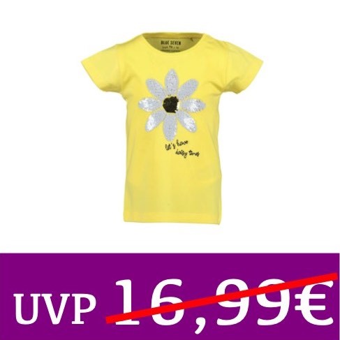 T-Shirt mit Pailletten DAISY TIMES gelb BLUE SEVEN