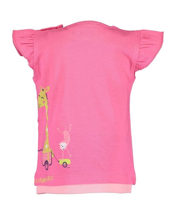 T-Shirt mit Flügelärmelchen Elefant, Giraffe, Affe pink BLUE SEVEN