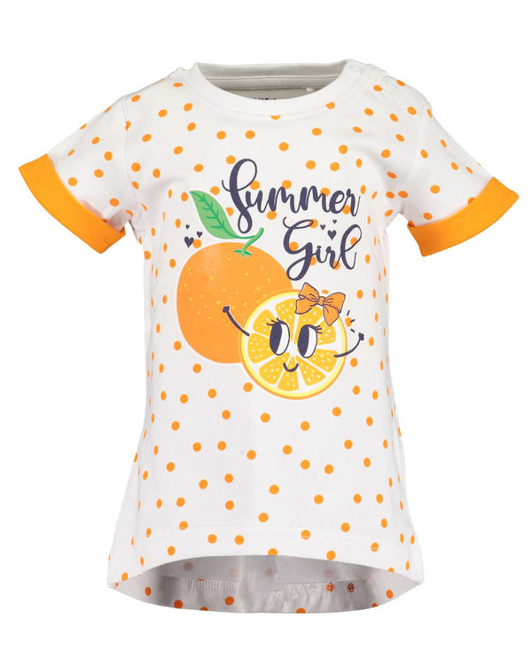 T-Shirt Orangen-Print SUMMER GIRL weiß BLUE SEVEN