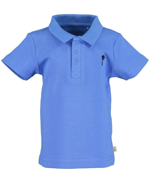 Polo-Shirt mit gestickter Palme blau BLUE SEVEN