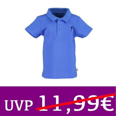 Polo-Shirt mit gestickter Palme blau BLUE SEVEN