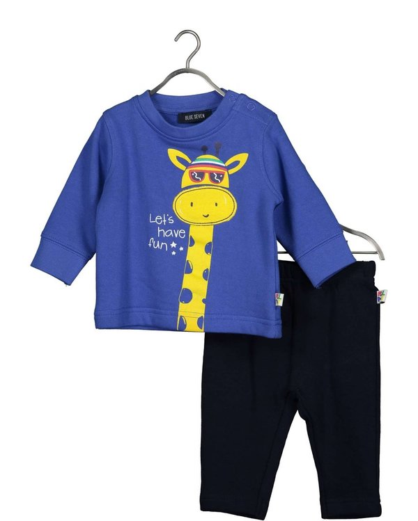 2er-Set: Langarm-Shirt und Hose coole Giraffe blau BLUE SEVEN