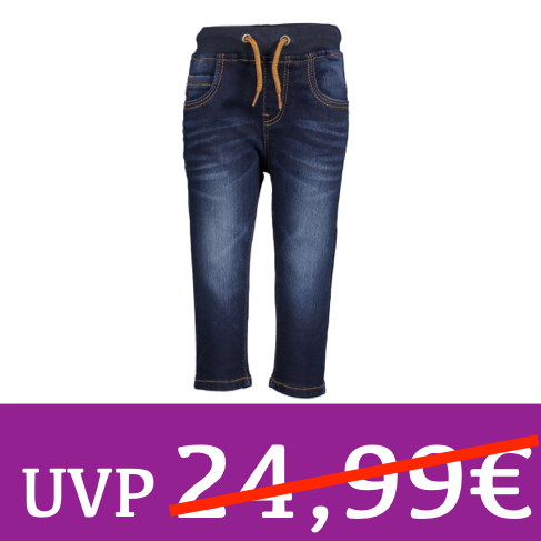 Schlupf-Jogging-Jeans braunen Tunnelzug dunkelblau BLUE SEVEN