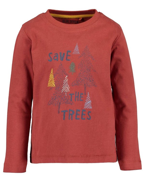 Langarm-Shirt SAVE THE TREES rot BLUE SEVEN