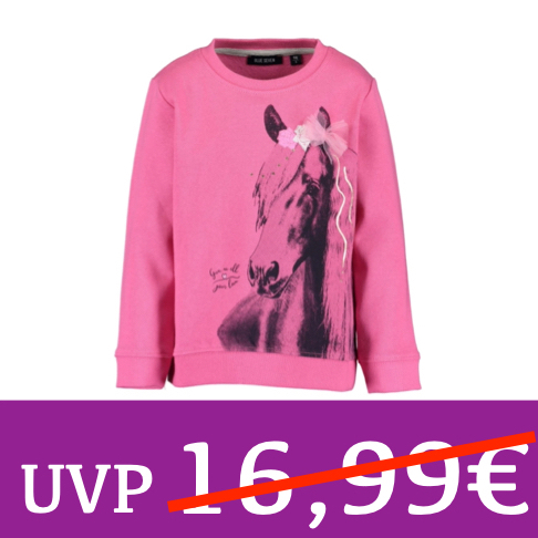 Mädchen Sweatshirt Pferd mit Schleife pink BLUE SEVEN