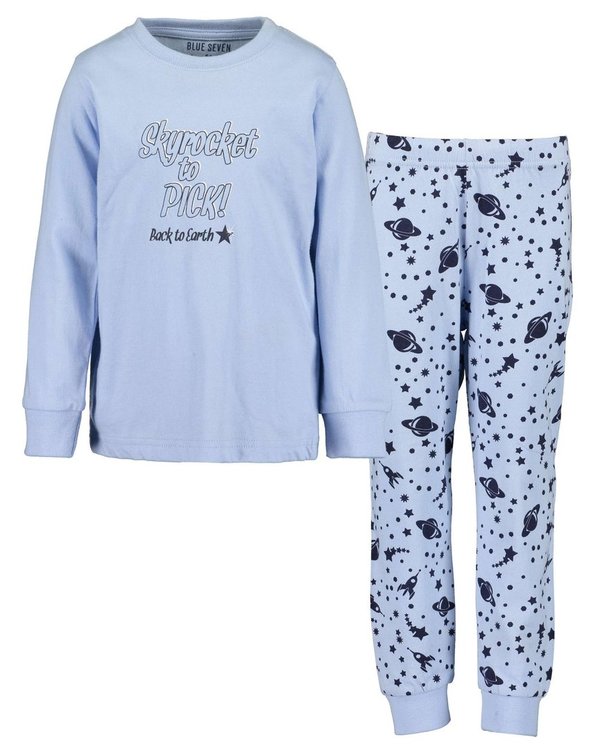 Pyjama Langarm-Shirt und Hose hellblau BLUE SEVEN