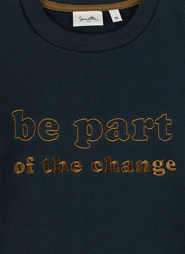 Sweatshirt be part of the change grün Sanetta PURE