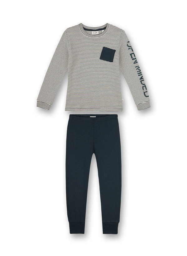 Pyjama Langarm-Shirt und Hose dunkelgrün Sanetta PURE