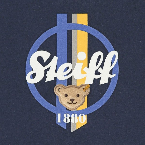 Sweatshirt mit sportlichem Steiff Logo-Print navyblau Steiff