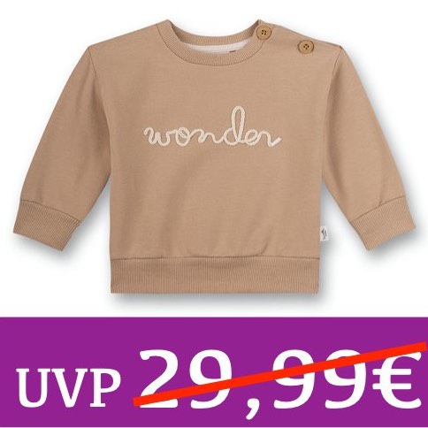 Sweatshirt mit Wording-Stick wonder beige Sanetta PURE