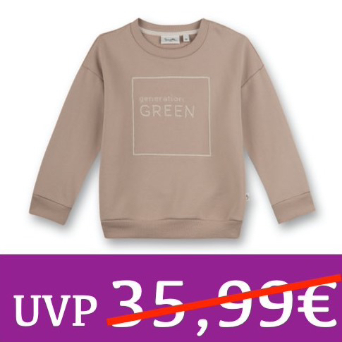 Sweatshirt GENERATION GREEN gestickt beige Sanetta PURE