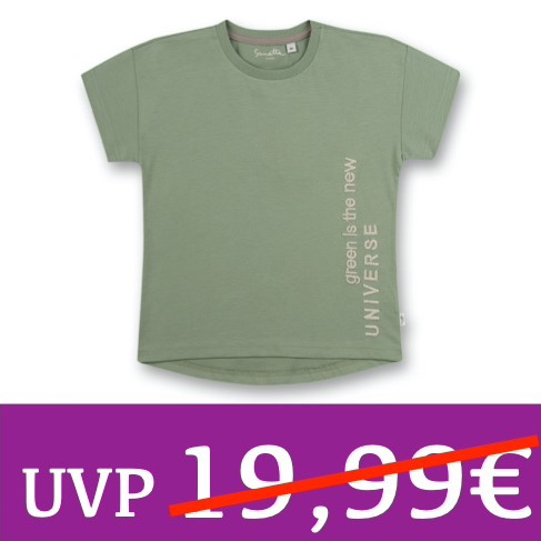 T-Shirt green ist the new UNIVERSE gestickt grün Sanetta PURE