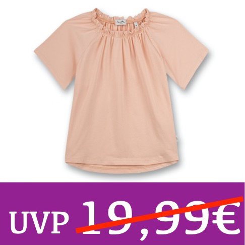 T-Shirt mit geraffter Rüschenkante aprikose Sanetta PURE