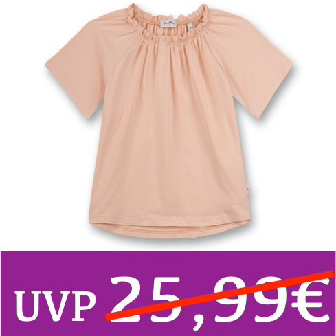 T-Shirt mit geraffter Rüschenkante aprikose Sanetta PURE Gr. 92