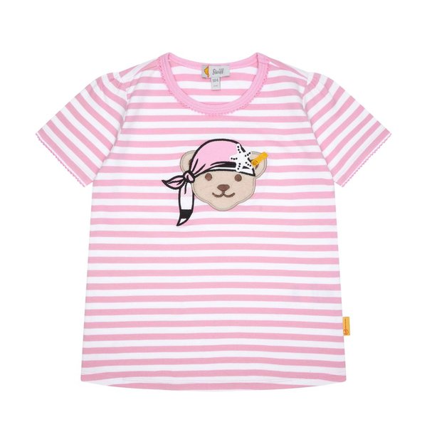 T-Shirt kurzarm gestreift rosa/weiß Steiff
