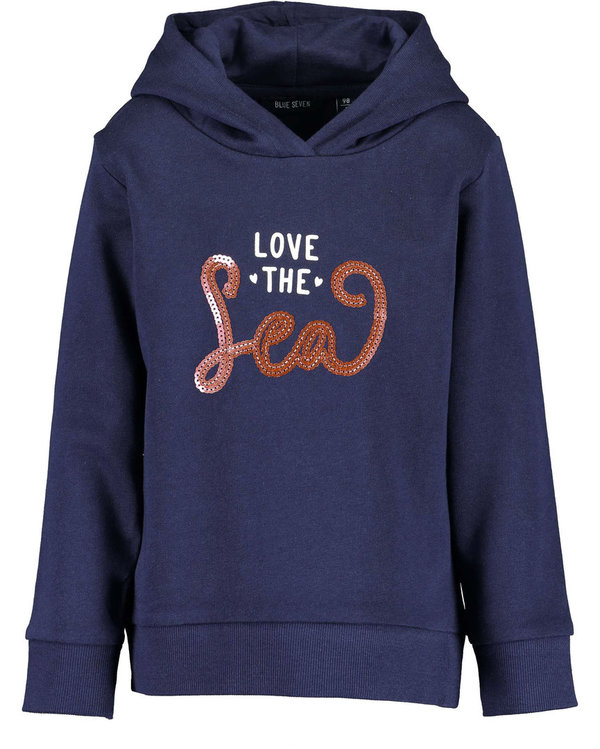 Sweatshirt mit Kapuze LOVE THE Sea dunkelblau BLUE SEVEN