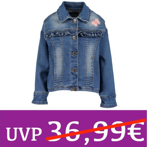 Jeans Jacke mit gesticktem Schmetterling blau BLUE SEVEN Gr. 104