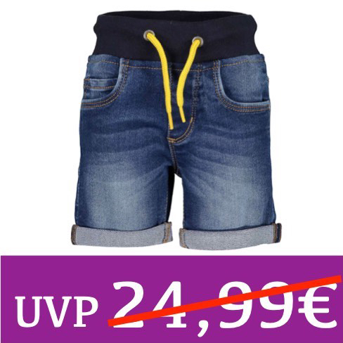 Schlupf-Jogging-Jeans-Shorts mit gelben Kordelzug blau BLUE SEVEN