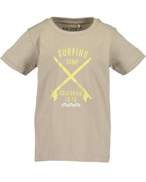 T-Shirt kurzarm SURFING CAMP graubeige BLUE SEVEN