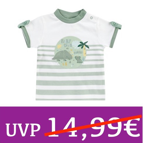T-Shirt kurzarm Baby Dino ROAAAR weiß/grün JACKY Gr. 80